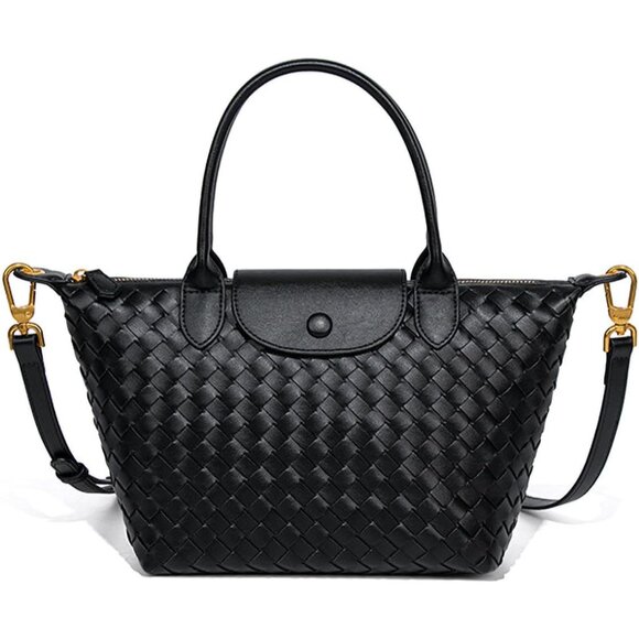 Women's Faux Leather Tote Large Capacity Crossbody Elegant Travel Fashion - Picture 1 of 7